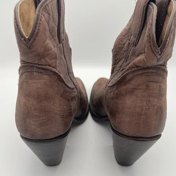 Frye Women's Brown Leather Western Boots - Picture 4 of 8